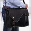 Leather Messenger Bag: 15" Black Laptop Shoulder Satchel Crossbody Gift for Men and Women