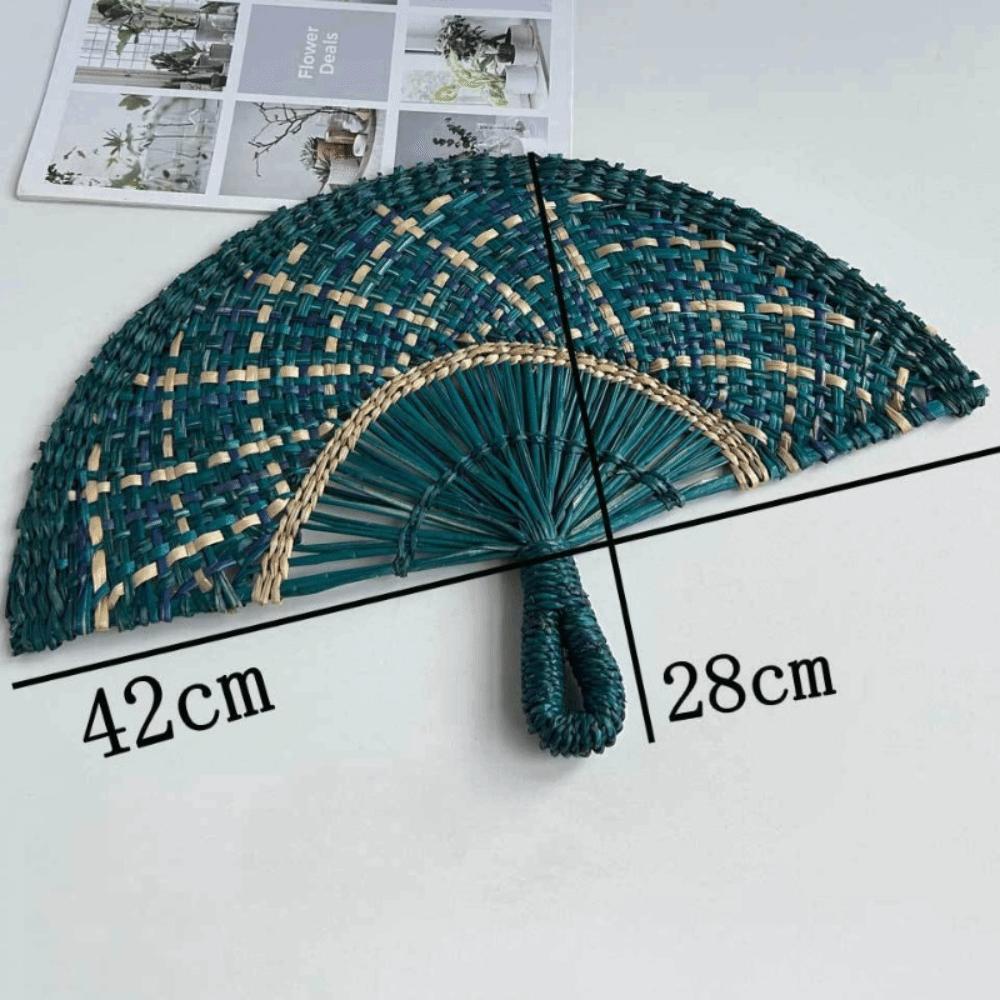 Semicircular Grass Woven Fan Seaweed Cooling Fan Natural Handheld Fan Summer