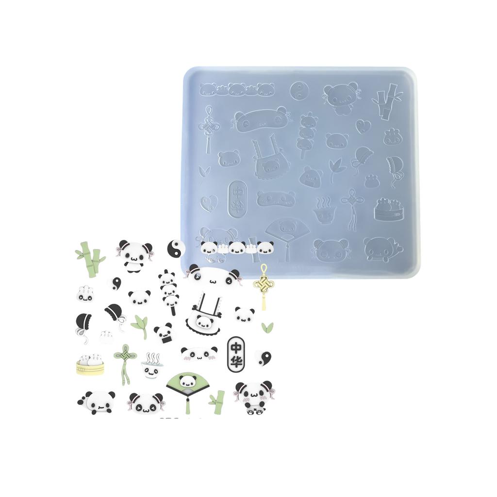 Leicht zu reinigende Silikonform Kleine Panda-förmige Zubehörform Elegante Schmuckzubehör-Herstellungsform für Handwerker