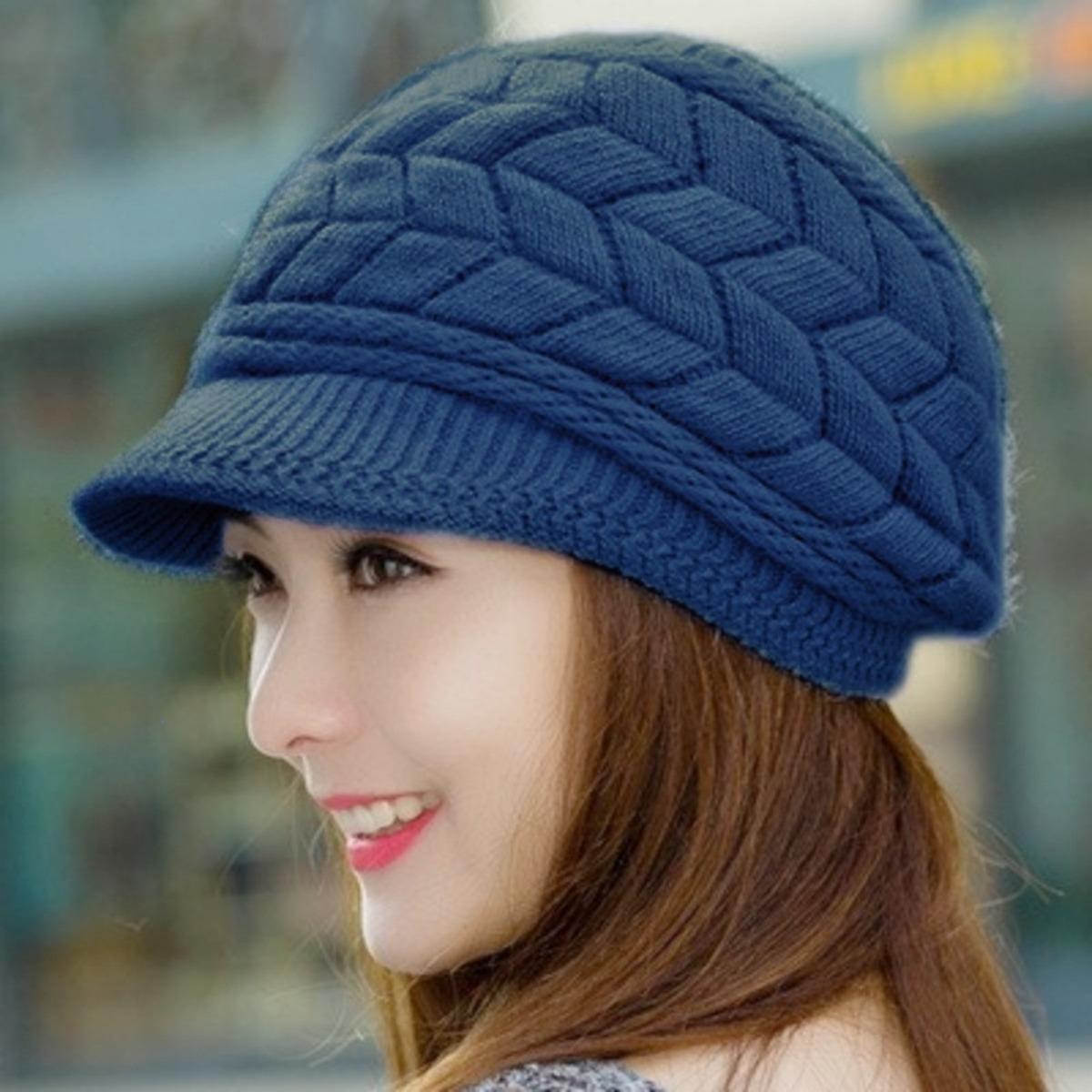 

Тепла шапка, В язана шапка, Вовняна шапка, Флісова шапка, Берет, Жіноча шапка, Шапка із захистом вух Темно-синій