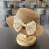 2 Stück/Set Sommer-Handgewebter Strohhut und Umhängetasche für kleine Mädchen, Kinder Baby Prinzessin Schleife Strandstroh Sonnenhut