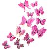 Tupalizy 12PCS Double Wings 3D Butterfly Wall Stickers Decals DIY Art Crafts Decorations for Windows Refrigerator Bedroom Classroom Bathroom Home