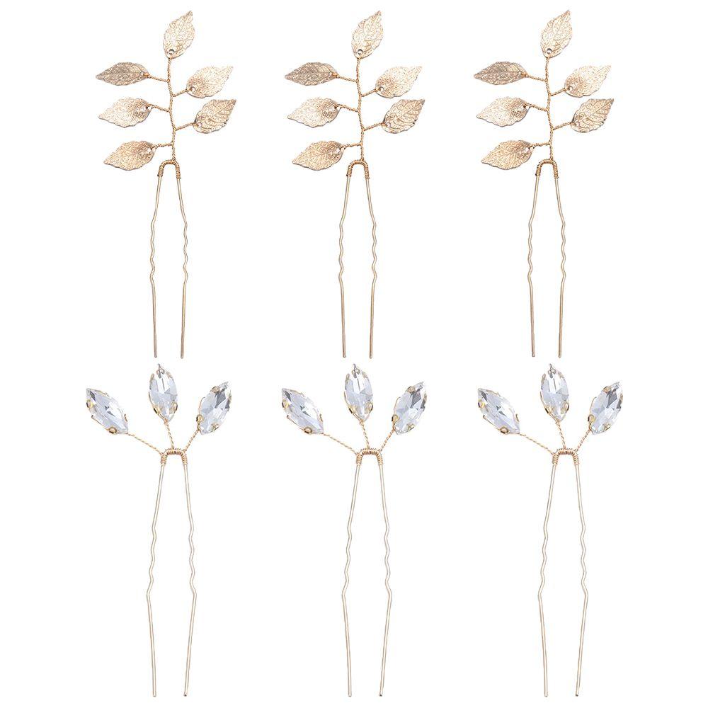 

6 шт. аксессуары, украшения для девочек, женские заколки ручной работы с кристаллами и листьями, заколки, зажимы для головных уборов