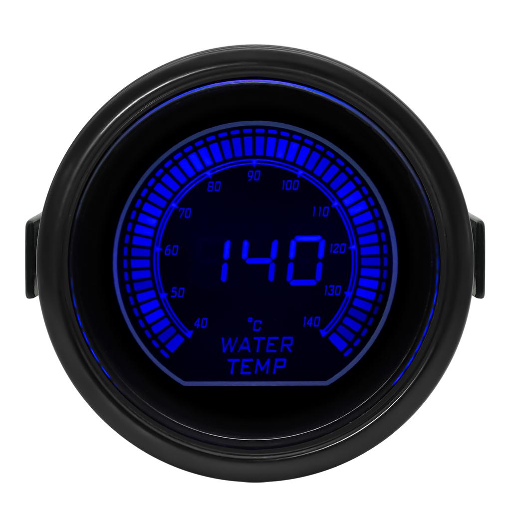 52mm Boost Gauge Tachometer Volt Water Oil Temp Oil Press Vacuum Air Fuel Ratio Exhaust Temp Digital Red Blue Dual Color Meter