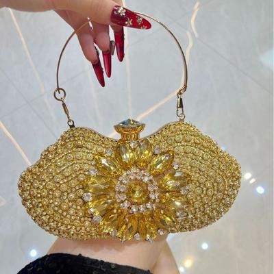 Modische strassbesetzte Handtasche mit Diamanten, funkelnde Diamanten-Clutch und Abendtasche