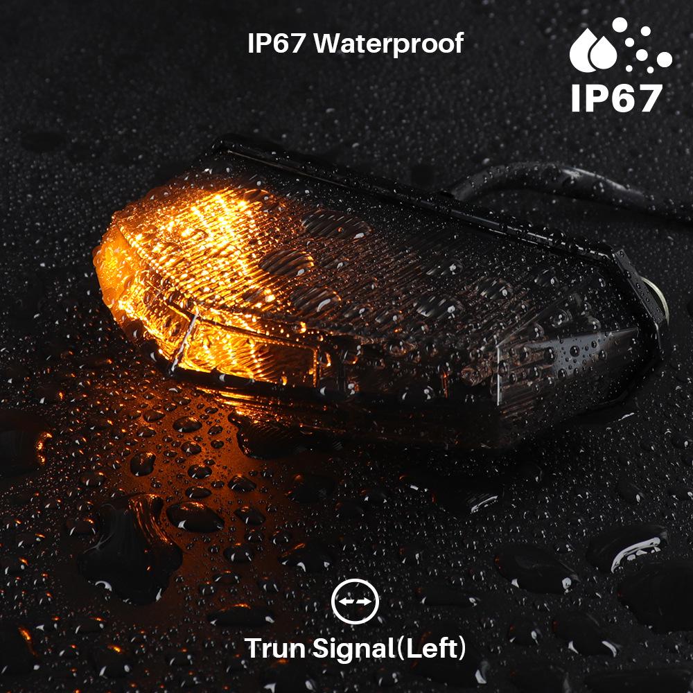 LED Rear Taillights with Turn Signals for Large-Displacement and Off-Road Motorcycles