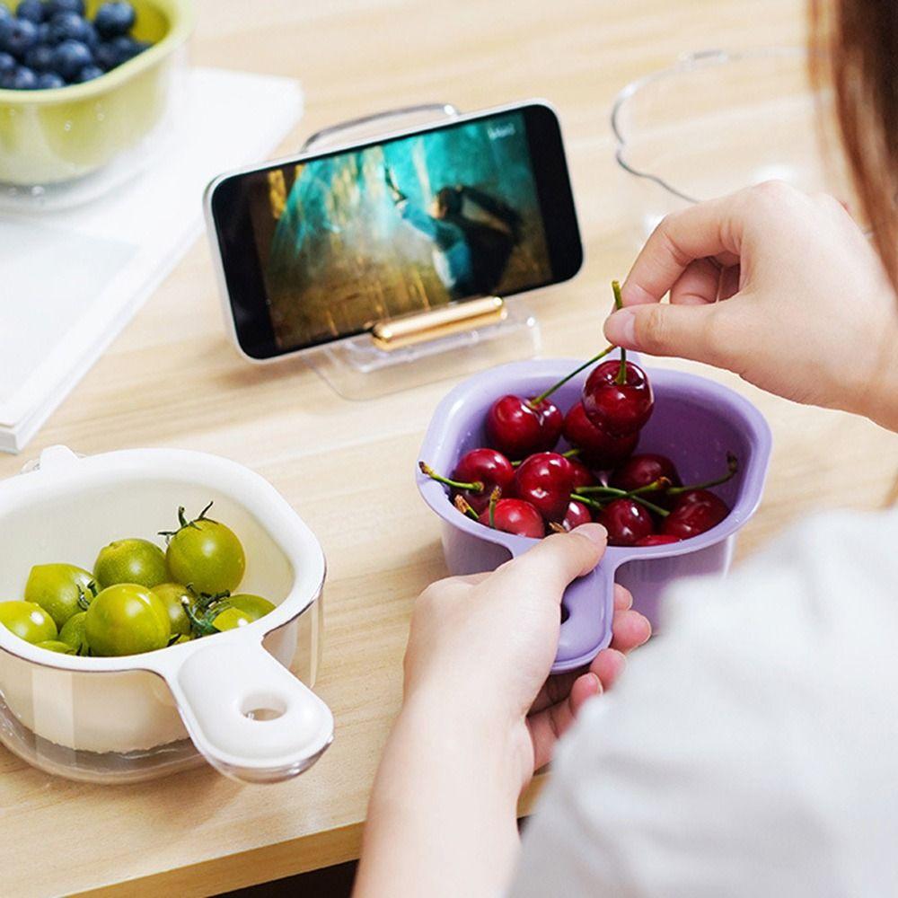 Multifunctional Double-Layer Drainage Basket Vegetable Washing Basin Draining Bowl Kitchen Sink Drain Basket with handle