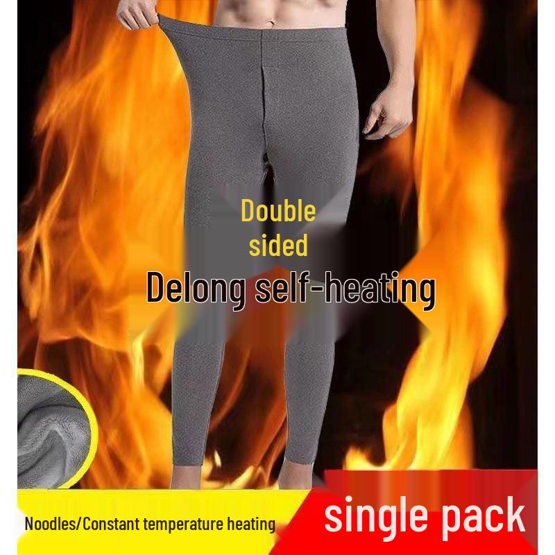 Men's Thermal Fleece Base Layer Trousers with Knee Pads - Warm Plus Fleece Autumn/Winter German Wool Trousers