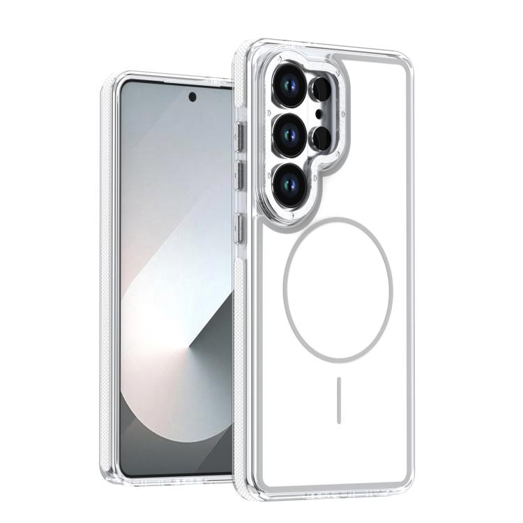 Dual Color Magnetic TPU+Acrylic Phone Case For Samsung Galaxy S26+ 5G, Anti-Yellow Shockproof Transparent Protective Cover