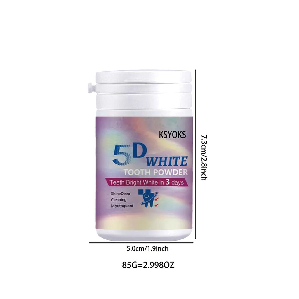 5D Bright White Tooth Powder, Deep Cleaning, Oral Protection, Bright White Teeth, Fresh Breath