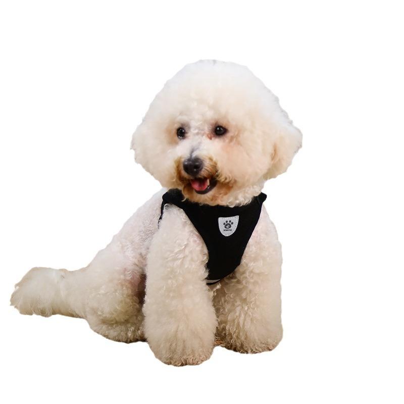 Pet Chest and Back Strap Vest Dog Leash, Small and Medium-sized Bichon Frise Dog Leash, Retractable Reflective Night Walking Breathable
