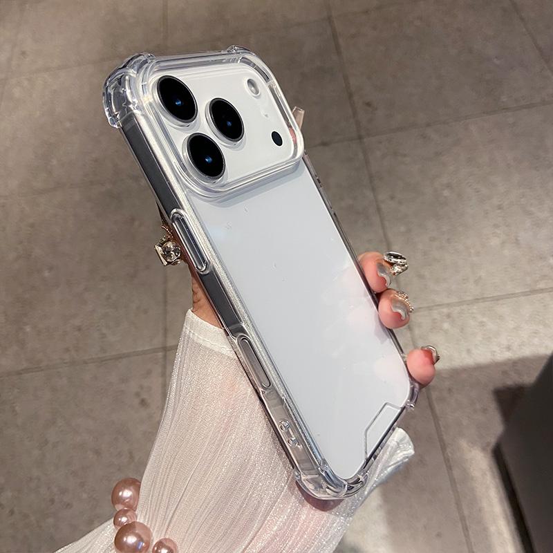 Luxury Transparent Shockproof Four Corner Package Case for IPhone 17 Air 16 15 14 13 12 Pro Max Acrylic Back Cover Shell