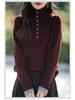 Women's Knitted Sweater with Turn-Down Collar - Two-Piece Illusion, Long Sleeve, Loose Fit, Slimming Design for Autumn/Winter.