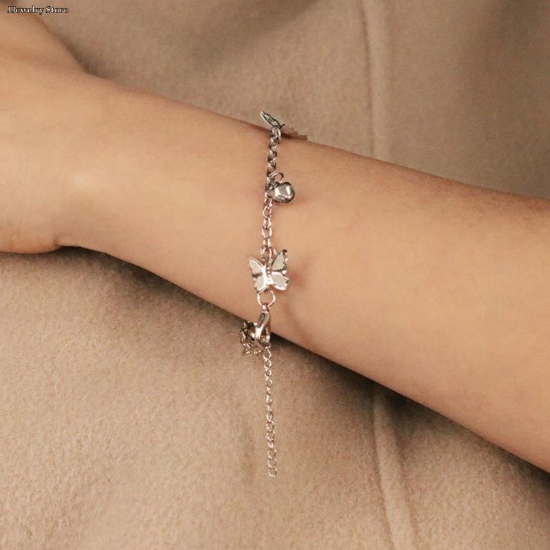 Silver Plated Pretty Nice Butterfly Chain Bracelet Fashion Charm Anklet Wedding Cute Women Lady Party Gift Wholesale