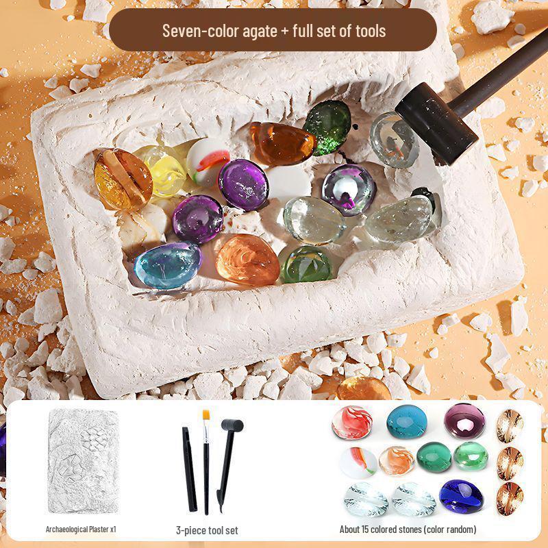 Kit de săpat ou de dinozaur: Jucărie Educativă DIY cu Gemă Fosilă Arheologică pentru Copii