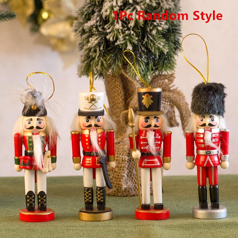1pc Cartoon Walnuts Soldiers Band Dolls Miniatures 13CM Nutcracker Puppet Ornaments Desktop Decoration Christmas Party Supplies