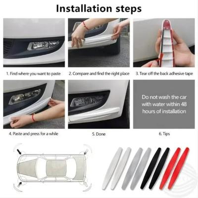 Popu 2 Piece Universal Car Bumper Protector Guard Anti-collision Front Rear Corner Decoration Strip Accessories