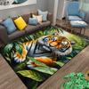 Tiger Print Carpet with Jungle Leaves Pattern for Home Decoration Suitable for use as an anti-slip for living room bedroom sofas