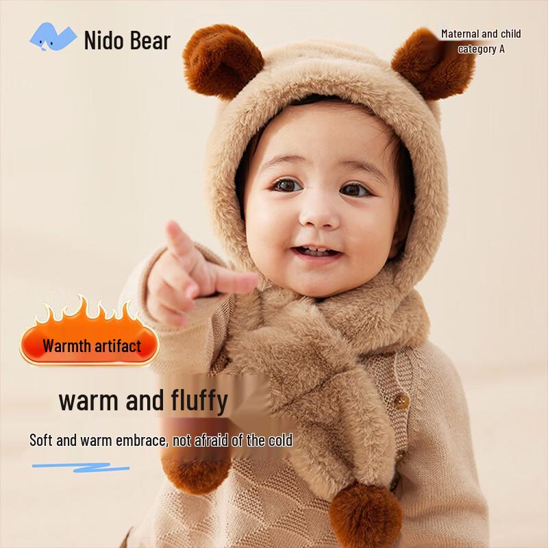 Niduo Bear Kids  Winter Earflap Hat & Scarf Set 46