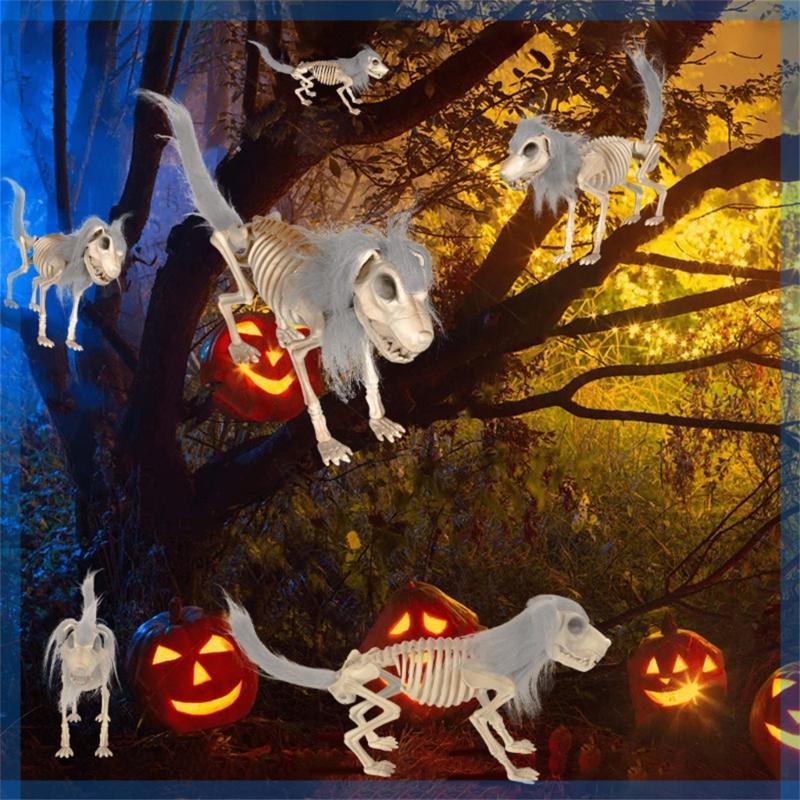 Efficient Plastic Halloween Dog Skeleton With Realistic Detail Perfect For Scary Festival