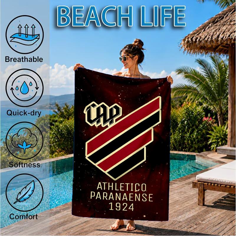 Athletico Football Club Printed Microfiber Beach Towel, Soft And Absorbent, Quick-Dry, Ideal for Summer Travel, Beach Essential, Swimming Pool