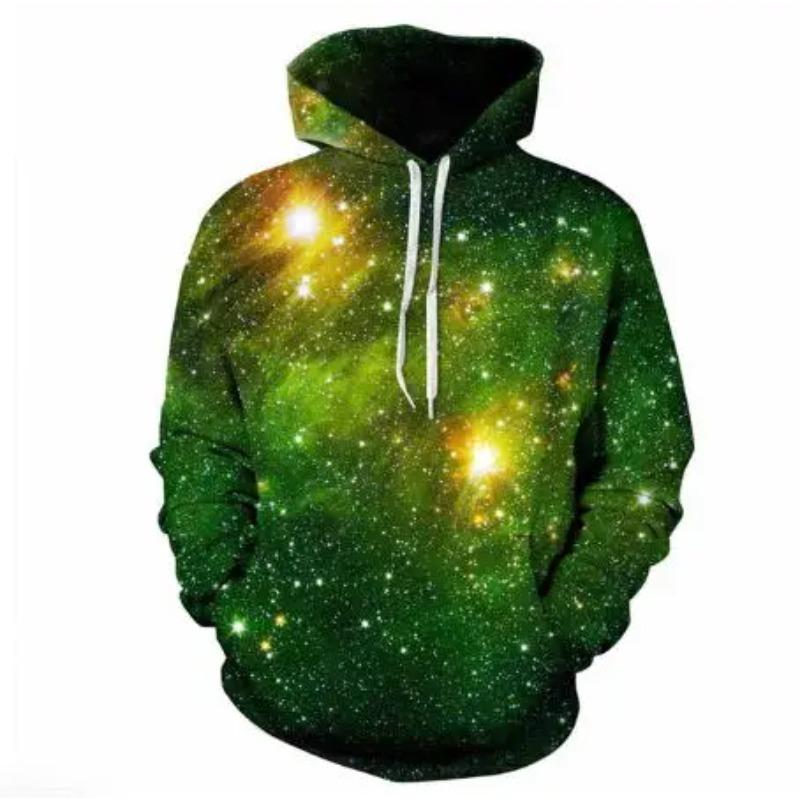 Unisex Hoodies & Sweatshirts 3D Beautiful Starry Sky Pattern Fashionable Adult Long Sleeve Hoodie