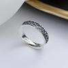 925 Sterling Zilver Plated Retro Geometrische Golf Thaise Ring voor Mannen & Vrouwen