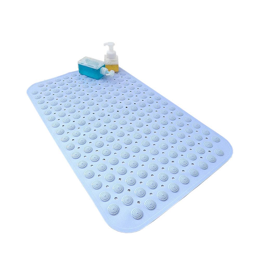 TAGPR Bathroom Mat Anti Skid Rectangle Blue (70 X 35) Silicone