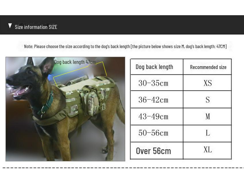 Kamizelka taktyczna dla psów w kamuflażu dla średnich i dużych psów – nylonowy kombinezon do użytku na zewnątrz