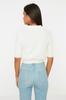 Women's Fashion New Sweater Blue Crop Basic Knitwear T-Shirt