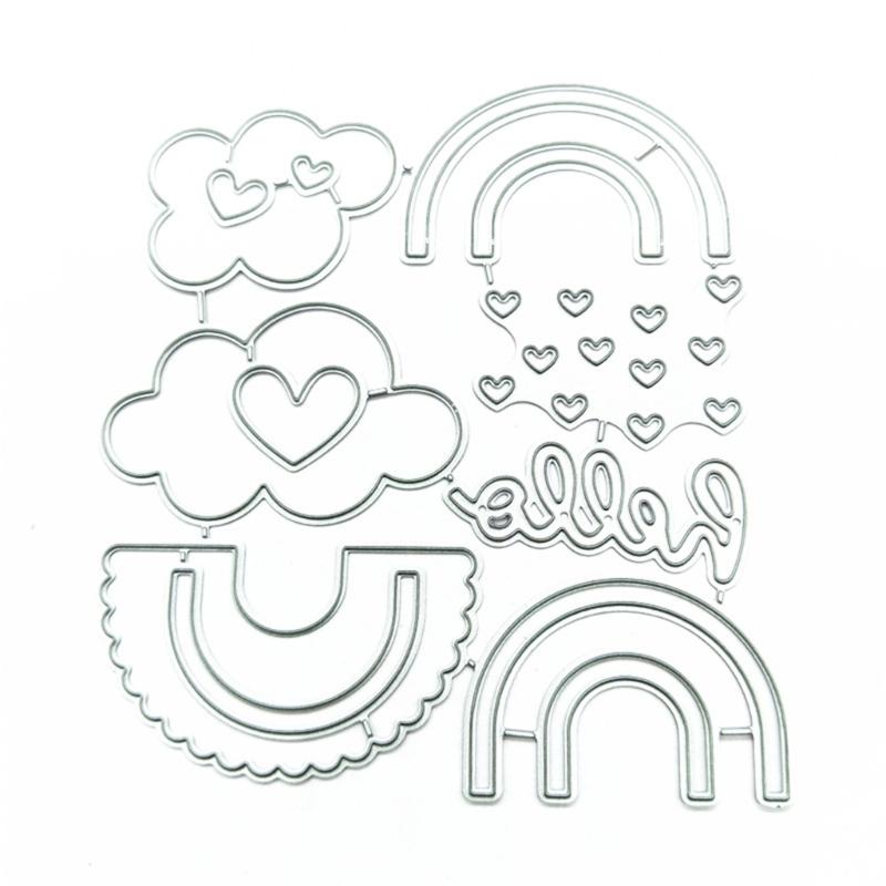 Loves Heart Rainbows Metal Cutting Dies for DIY Scrapbook Cutting Die Paper Cards Embossed Decorative Art Crafts
