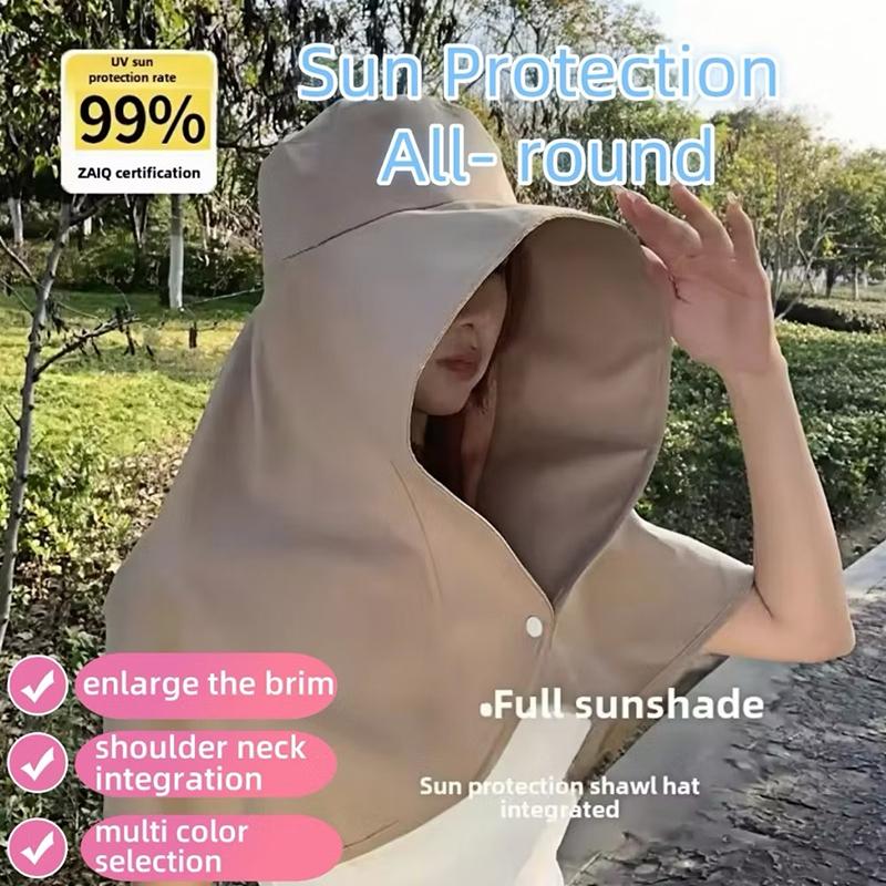Women Sun Hat Full Face Sunscreen Large Hat Shawl Sun Hat Uv Face Visor Foldable Fisherman Hat Upf50+ Integrated Women Shawl Hat
