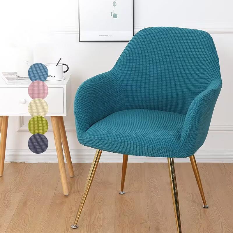 European Style Elastic Curved Chair Cover for High Armrest and Unique Dining Stool