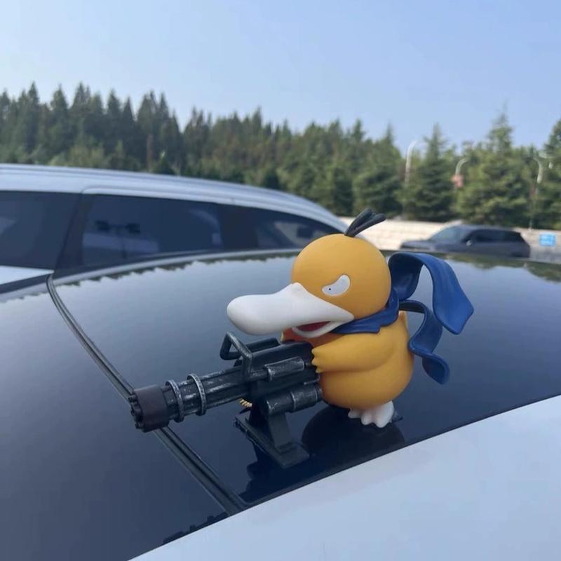 Gatling Psyduck Gun Anime Figure Cross Dressing Toys Pvc Statue Model Collection Decor Creative Peripheral Birthday Gift