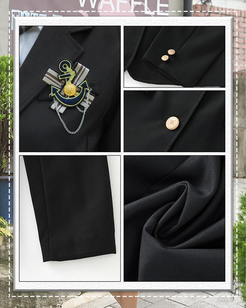 JIURUN Uniforme Regular Militar Mori Girl Lolita Saia Plissada e Gótico Plus Conjunto Fofo, Blazer, Uniforme, Blusa, Vestido, Roupas para Cross-Dressing,