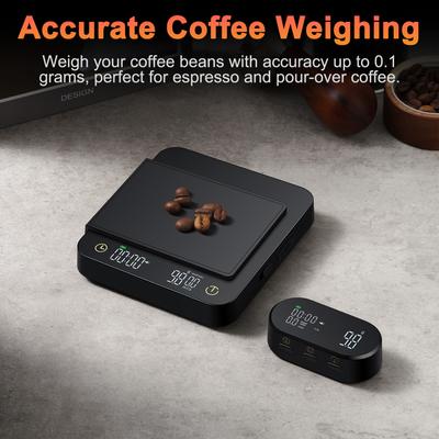 Digital Coffee Scale With Wireless Display Timer, 3kg/0.1g Accurate Espresso And Pour Over Scale, Rechargeable Kitchen Weighing Tool