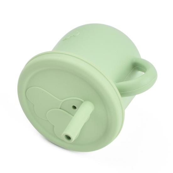 Water Cup Soft Leakproof Silicone Baby Straw Feeding Drinking Glass Home