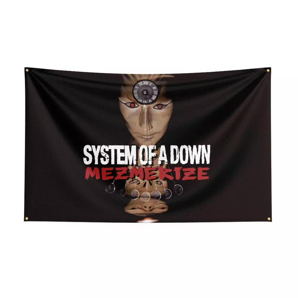 System of a Down Heavy Rock Metal Band Flag Wall Banner Tapestry for Bedroom Wall Art Outdoor Decor Printed Music Theme Decor