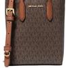 Michael Kors Vincent Logo Print Magnetic Closure Coated Canvas Shoulder Crossbody Mini Bag Women Handbags Dark-Brown 35F4G2VC0B-BROWN