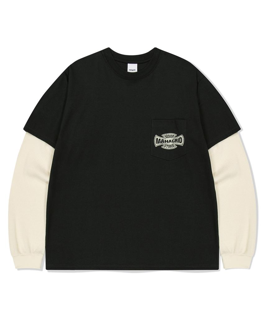 MAHAGRID Cross Logo Thermal Ls Tee Charcoal(Mg2Ffmt571A)