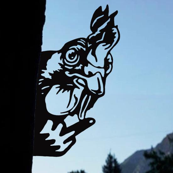 Peeping Animal Sign Metal Middle Finger Squirrel Sign Outdoor Flipping Off Deer Yard Art Decoration Rustic Animal Wall Art Ornament