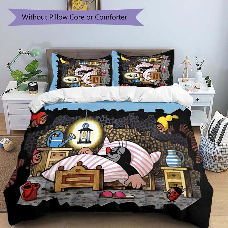 KRTECEK 3pcs Bedding Set Duvet Cover Closure Includes 1 Duvet Cover & 2 Pillowcases for All Seasons Bedroom Home Dorm Decor