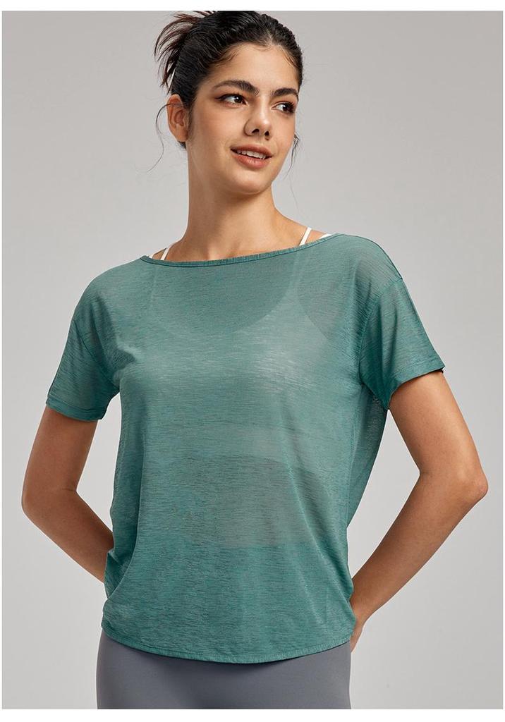 Summer Sport Cover-up: Women's Thin, Drapey, Sexy Back Yoga & Fitness Top