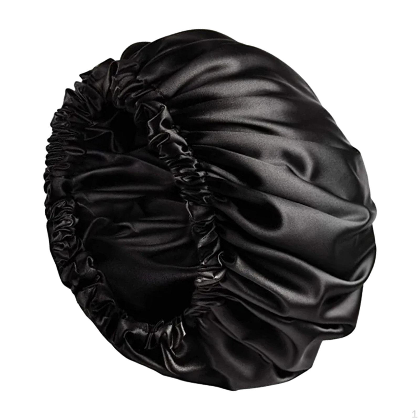 

Ночной колпак с атласной подкладкой, удобный ночной колпак для сна чёрный