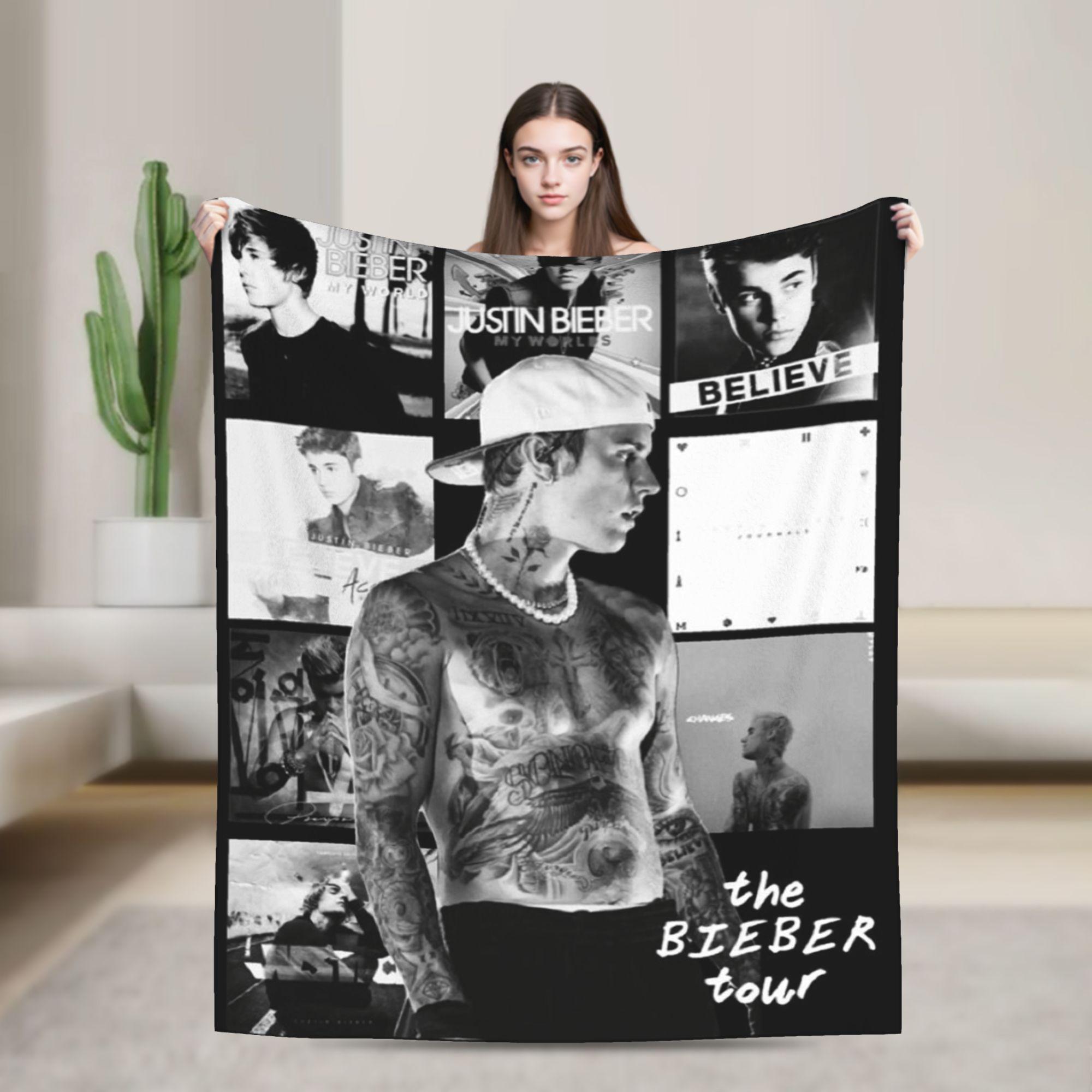 

Poplar Singer Justins Biebers Flannel Blanket Spring Super Warm Throw Blanket for Girls Boys Print Bedspread Sofa Bed Cover 100x150cm