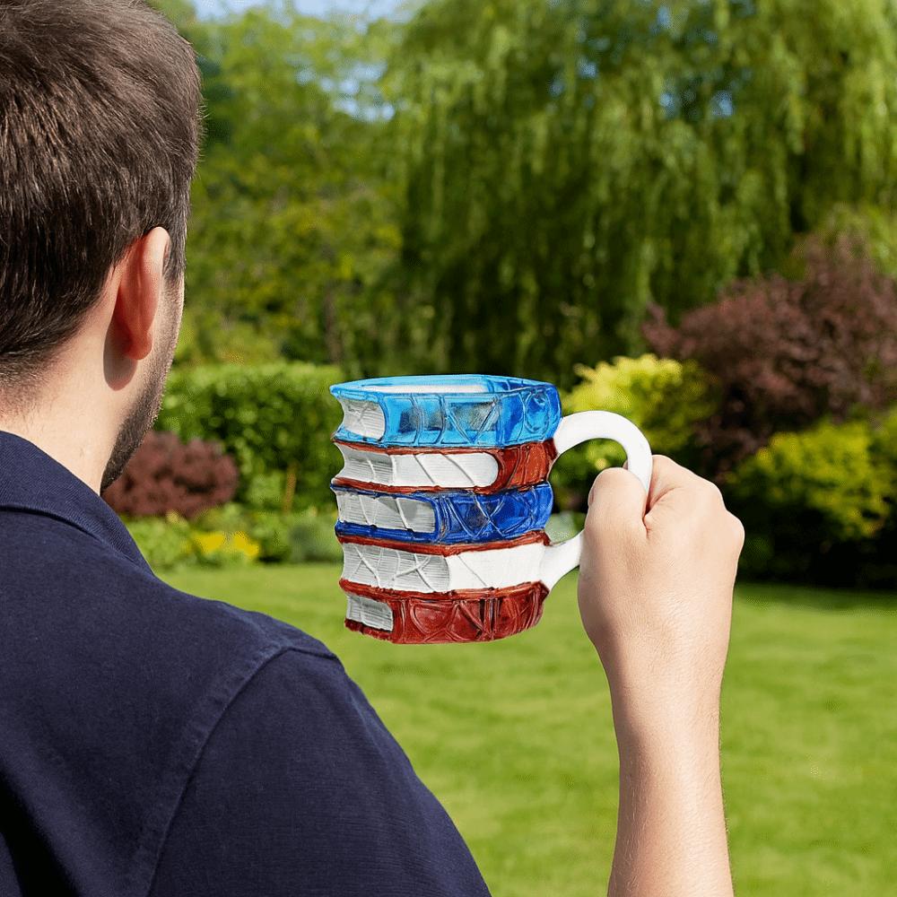 Colorful 3D Painted Book Mug Hand Drawn Design Coffee Tea Cup  Collection Gifts