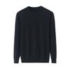 Men's Velvet Knitted Round Neck Sweater - Thick Warm Base Layer for Autumn/Winter.