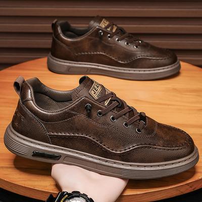 Buty męskie 2025 nowe zimowe sportowe casualowe skórzane buty męskie buty deskorolkowe praca praca antypoślizgowe odporne na zużycie czarne modne buty