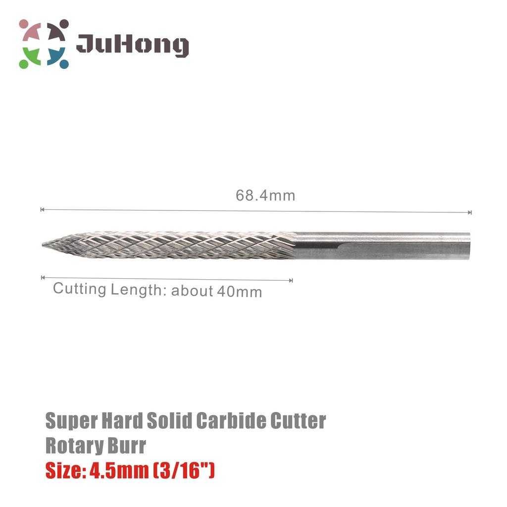 1 Pair 4.5mm Super Hard Solid Carbide Cutter Rotary Burrs Carbon Steel Pneumatic Drill Bit Patch Plug Tire Repair Tool