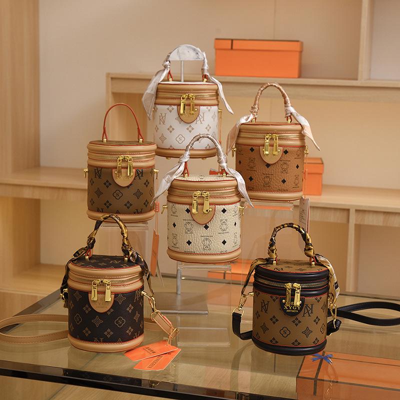 New 2025 Retro Printed Bucket Bag - Trendy, High-End Fashion Shoulder Handbag for Women